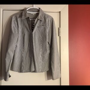 Cabi Black & White Shirt #140 Sz L
